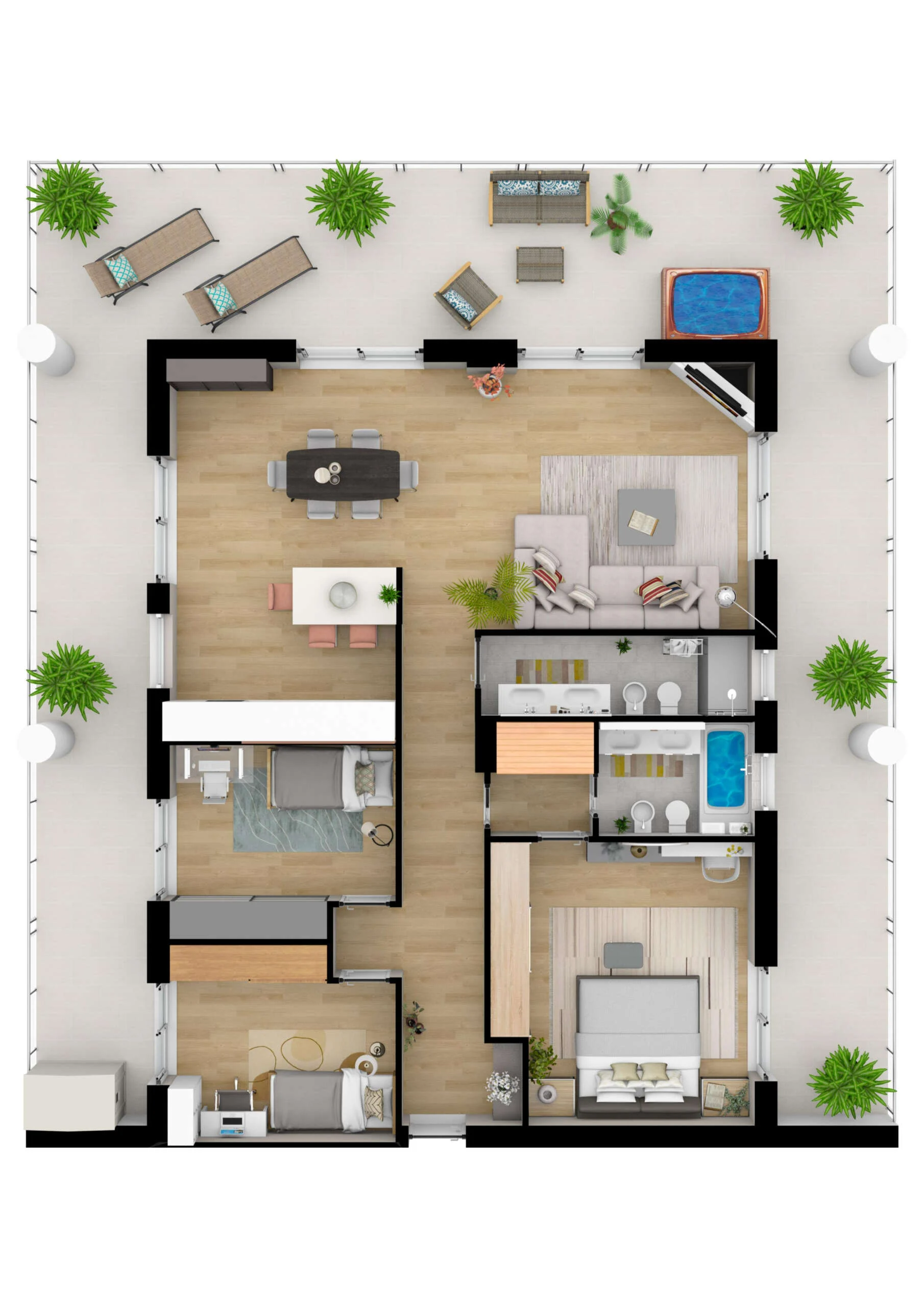 Planimetria 1-2 Piano int. 6-9 mq 126 Sud